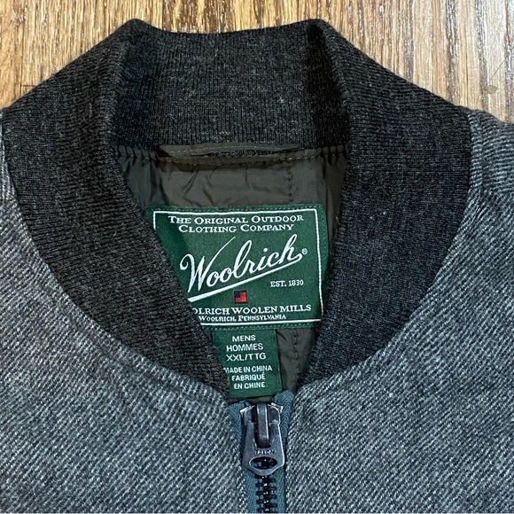 Woolrich Bear Claw Black Gray Wool  Zip Front Vest Jacket Quilted Lining Sz XXL - Picture 2 of 11